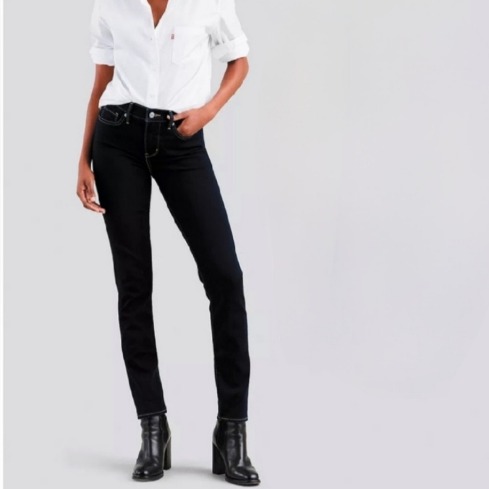 Levis Premium Womens 311 Shaping Skinny Jeans Black Size 14W